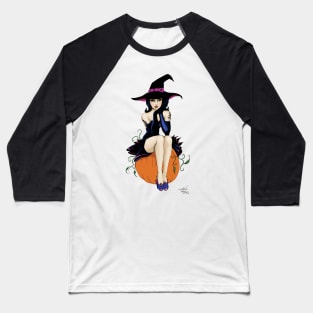 Pumpkin Witch Baseball T-Shirt